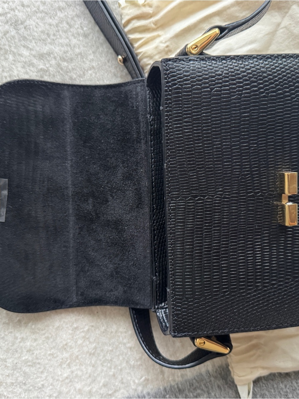 A.P.C. Grace Mini Bag Black Embossed Lizard - Picture 5 of 7